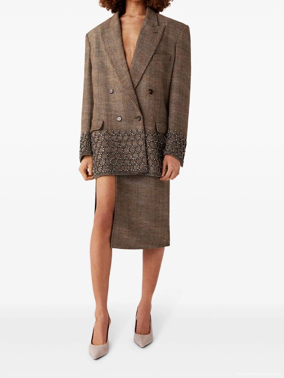 Cheap Women midi skirt Stella side-slit tweed McCartney 0717